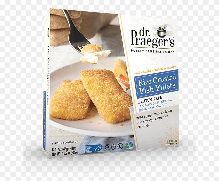 661x636 Dr Praegers Rice Crusted Fish Fillets Dr Praeger39s Breaded Fishies, Nuggets, Fried Chicken, Food HD PNG Download