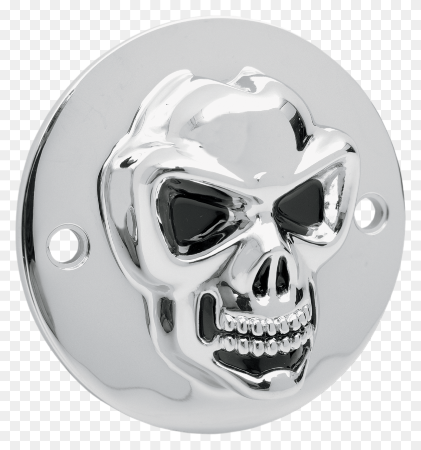 1110x1193 Drag Specialties Chrome Skull 2 Hole Points Cover 70 18 Harley Davidson, Helmet, Clothing, Apparel HD PNG Download
