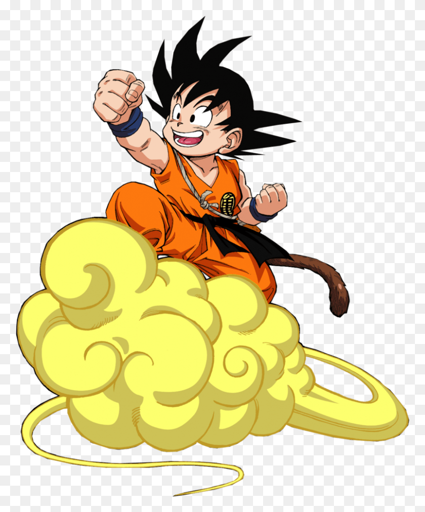802x979 Dragon Ball Nimbus Cloud Kid Goku On Nimbus, Человек, Человек, Рука Hd Png Скачать
