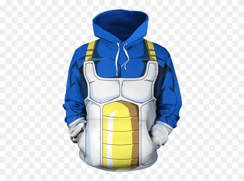 414x563 Dragon Ball Z Vegeta Cool Blue Battle Armor Cosplay Vegeta Battle Suit Hoodie, Clothing, Apparel, Sweatshirt HD PNG Download