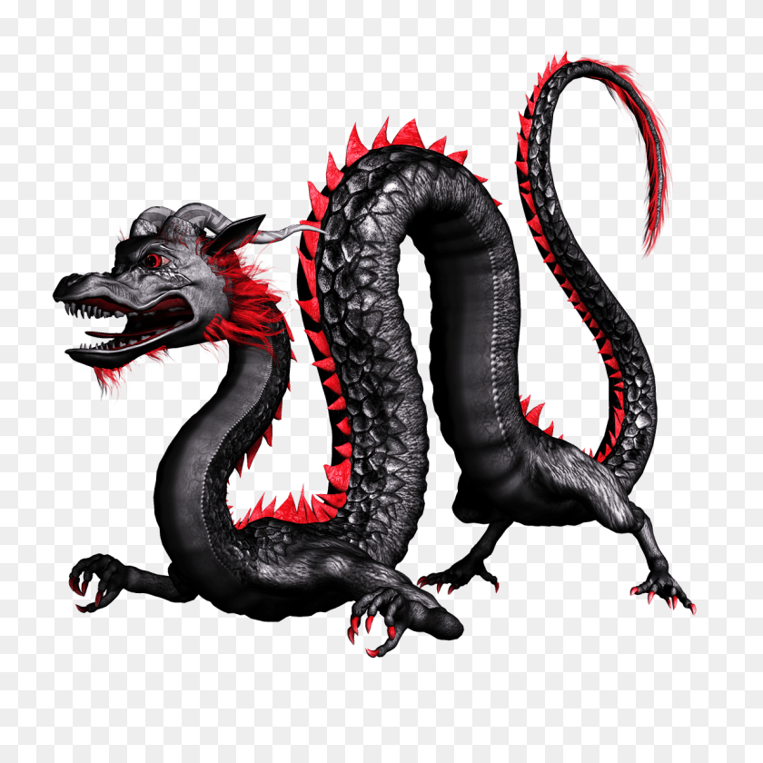 1280x1280 Dragon Chinese Black And Red, Animal, Lizard, Reptile Transparent PNG