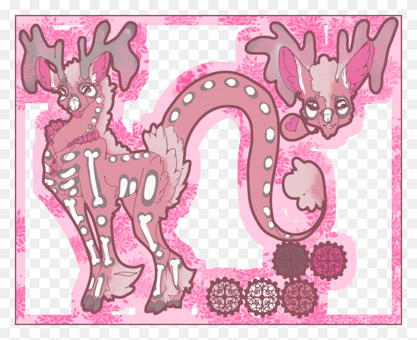 1280x1024 Dragon Deer Babi Illustration, Doodle HD PNG Download