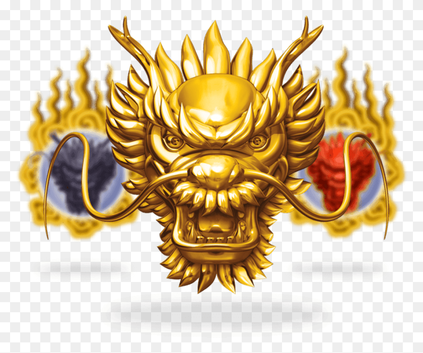 887x730 Dragon Gold Slot, Emblema, Símbolo, Trofeo Hd Png