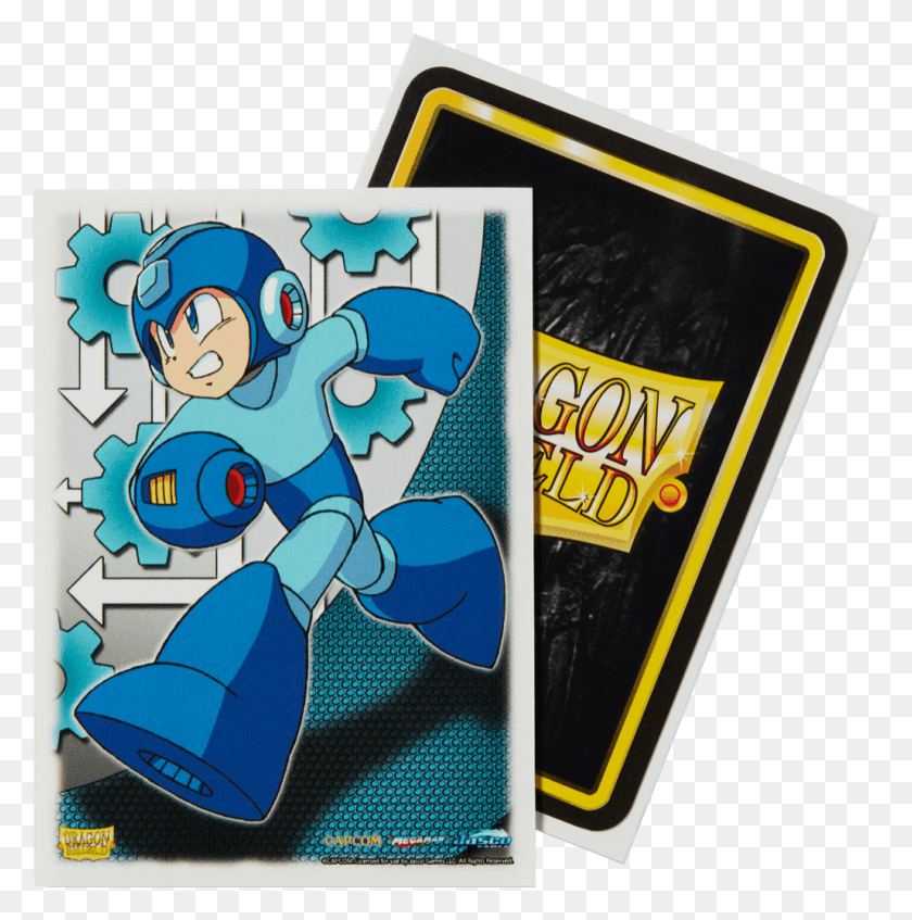 1028x1038 Dragon Shield Game Sleeves Art Classic Limited Edt Dragon Shield Mega Man, Текст, Плакат, Реклама Hd Png Скачать
