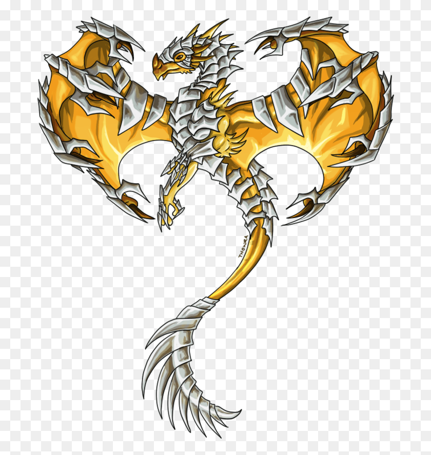 698x827 Dragon Tattoo Transparent Images Gold Dragon Silver Dragon HD PNG Download