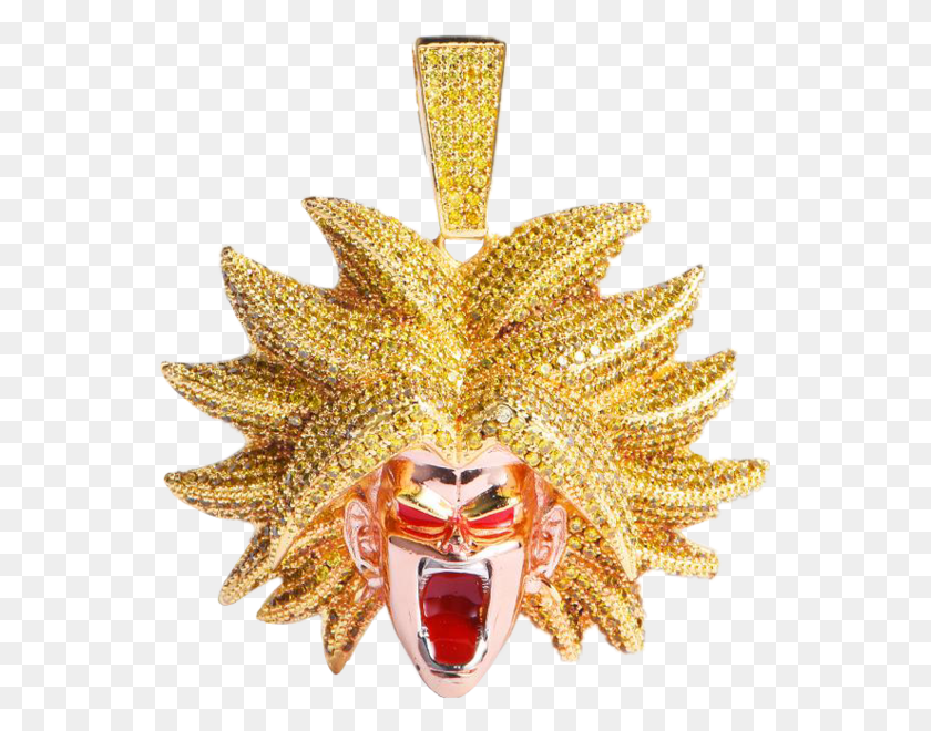 551x600 Dragonballz Broly Gold Pendant Rope Chain, Accessories, Accessory, Crowd HD PNG Download