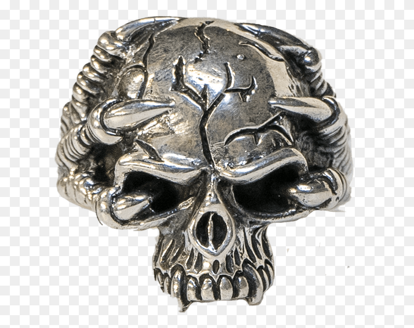 624x606 Dragonclaw Skull Ring Skull, Silver, Buckle, Brooch HD PNG Download