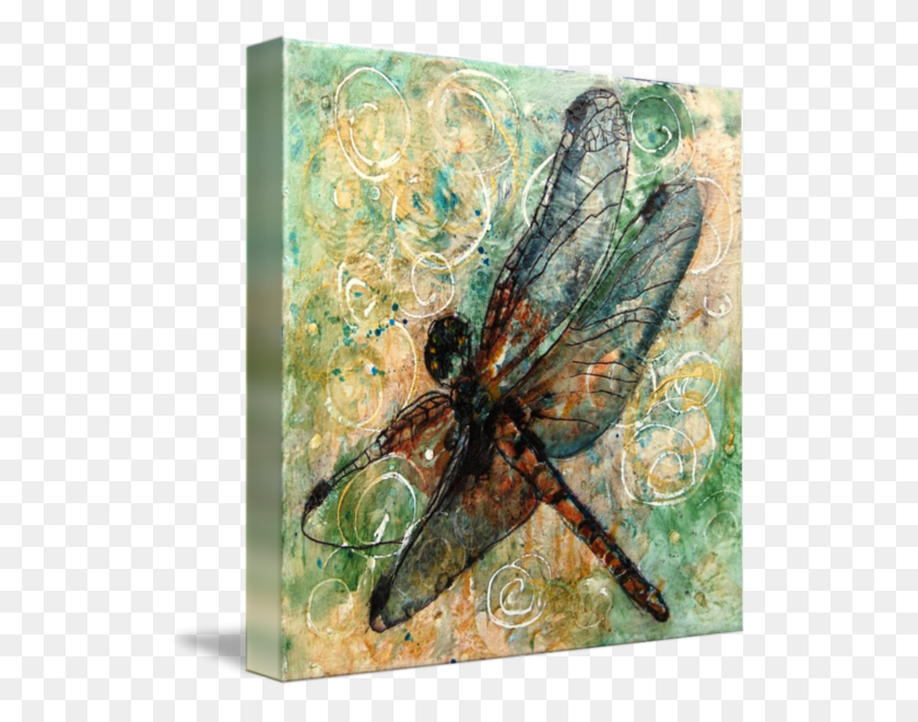 532x600 Dragonfly Art Abstract Dragonfly Textured Painting, Insect, Invertebrate, Animal HD PNG Download