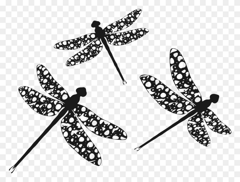 901x667 Dragonfly Silhouettes Clip Art, Insect, Invertebrate, Animal HD PNG Download