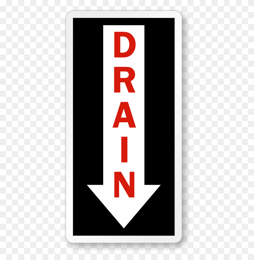 416x800 Drain Direction Down Arrow Label Graphic Design, Text, Number, Symbol HD PNG Download