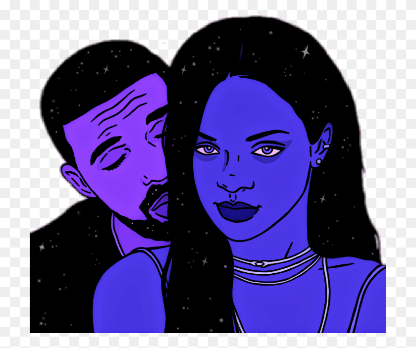 719x643 Drake Rihanna Digitalart Drake And Rihanna Drawing, Person, Human, Graphics HD PNG Download