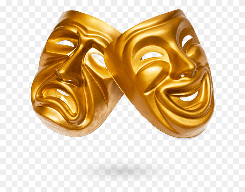634x597 Drama Department Drama Images, Mask, Gold, Hammer HD PNG Download