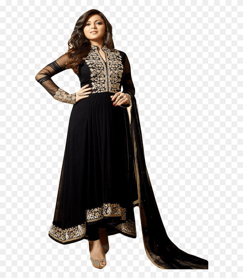 600x901 Drashti Dhami Black Dress, Clothing, Apparel, Sleeve HD PNG Download