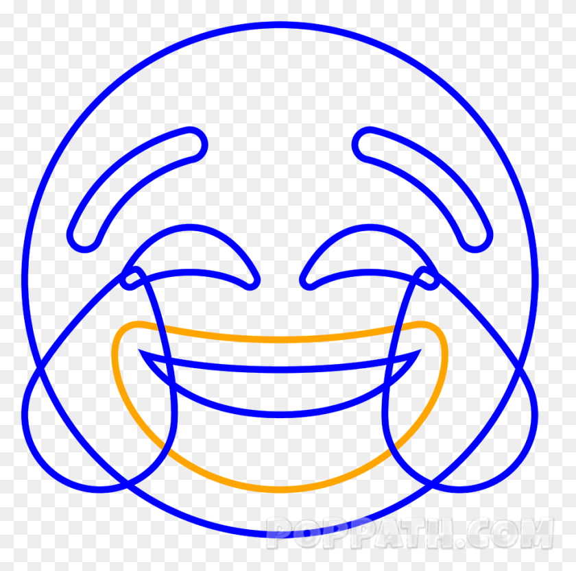 909x901 Draw A Large Inverted Semi Circle For The Mouth Laughing Emoji Coloring Page, Light, Neon, Text HD PNG Download