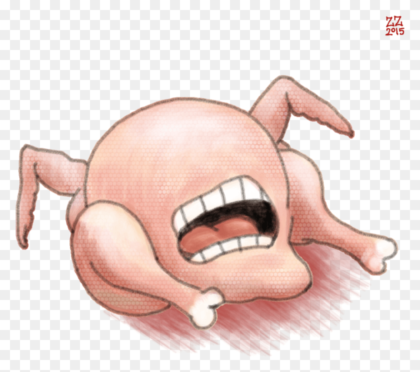 864x758 Draw A Whole Chicken With A Mouth, Animal, Person, Human HD PNG Download