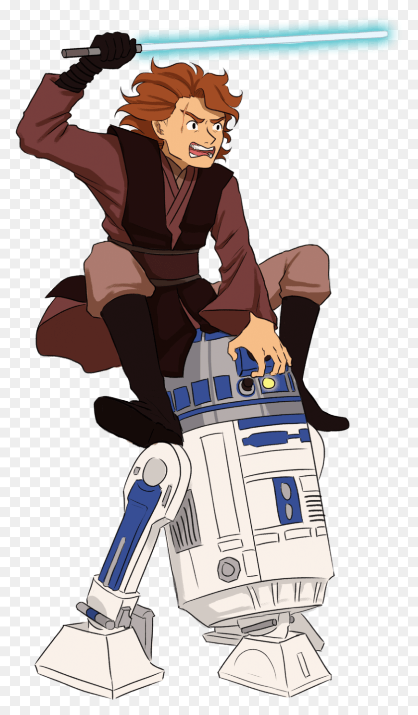 811x1433 Draw Anakin Skywalker Riding R2d2 Anakin Riding, Person, Human, Clothing HD PNG Download