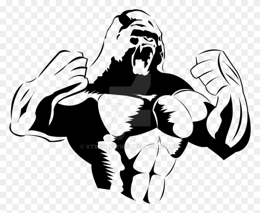 900x726 Drawing At Getdrawings Com Free For Personal Gorilla Stencil, Badminton, Sport, Sports HD PNG Download