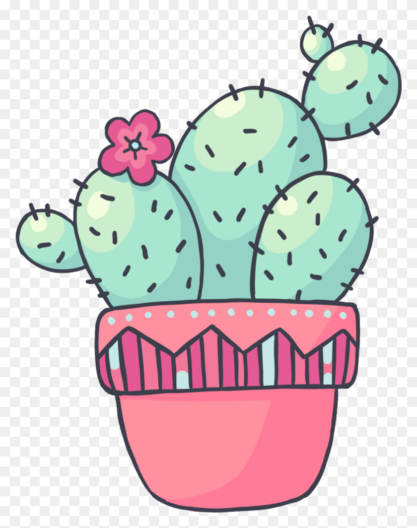 1020x1314 Drawing Cactus Adorable Transparent Clipart Free Cute Cactus Transparent Background, Cream, Dessert, Food HD PNG Download