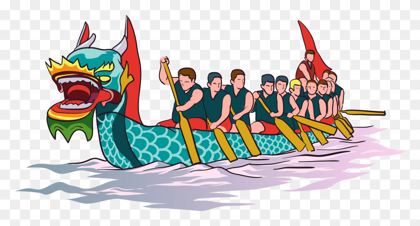 3133x1580 Drawing Chinese Dragon Boat Festival Dragon Boat Racing, Vehicle, Transportation, Person HD PNG Download