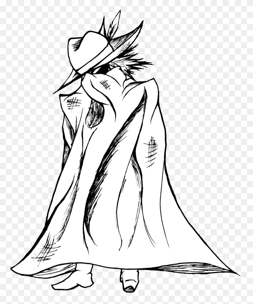 780x947 Drawing Cloaks Cloaked Woman White Cloaked Man, Clothing, Apparel, Fashion Descargar Hd Png