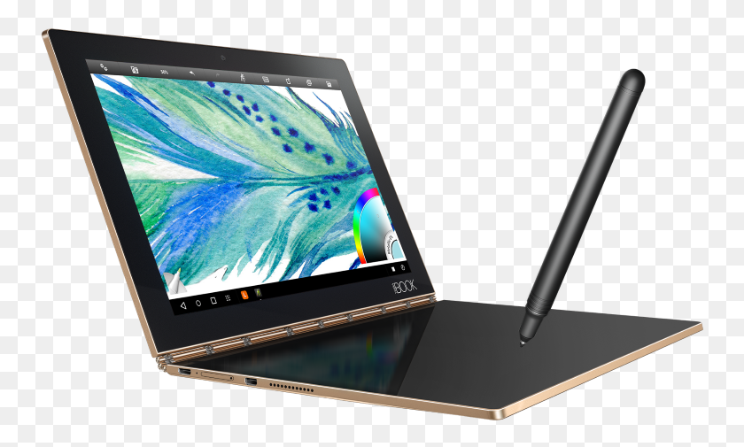 750x445 Drawing Computers Computer Screen Lenovo Yoga Book 2018, Tablet Computer, Electronics, Pc HD PNG Download
