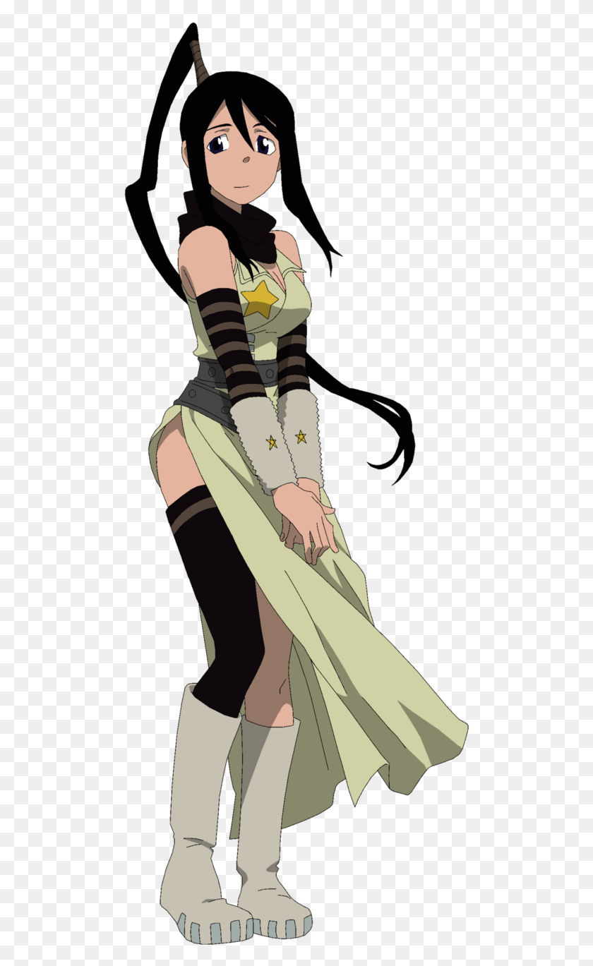 490x1309 Drawing Cornrows Black Anime Character Tsubaki Soul Eater, Clothing, Apparel, Person HD PNG Download