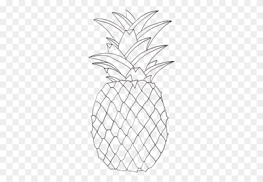 278x521 Drawing Details Pineapple Pineapple Pictures To Colour, Stencil, Pattern, Rug HD PNG Download