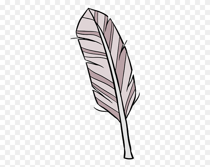 278x608 Drawing Feather Simple Feather Drawings, Tie, Accessories, Accessory HD PNG Download
