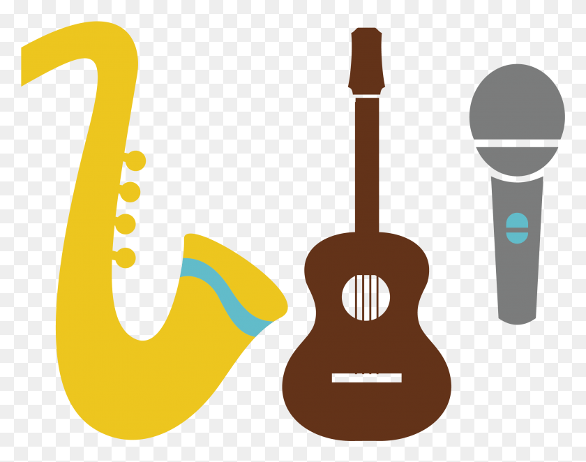 2577x1992 Drawing Guitar Microphone Guitar And Microphone Clipart, Label, Text, Leisure Activities HD PNG Download