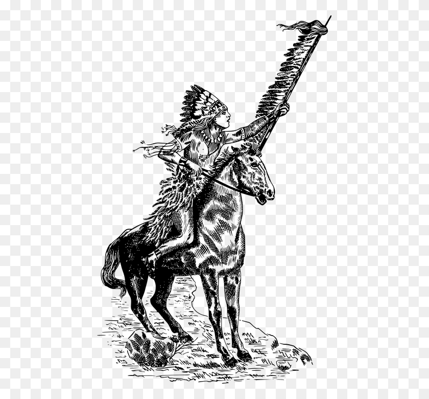 459x720 Рисунок Головного Убора Лошадь Индеец Мужчина Индеец На Лошади Клипарт, Серый, Мир Варкрафта Png Скачать