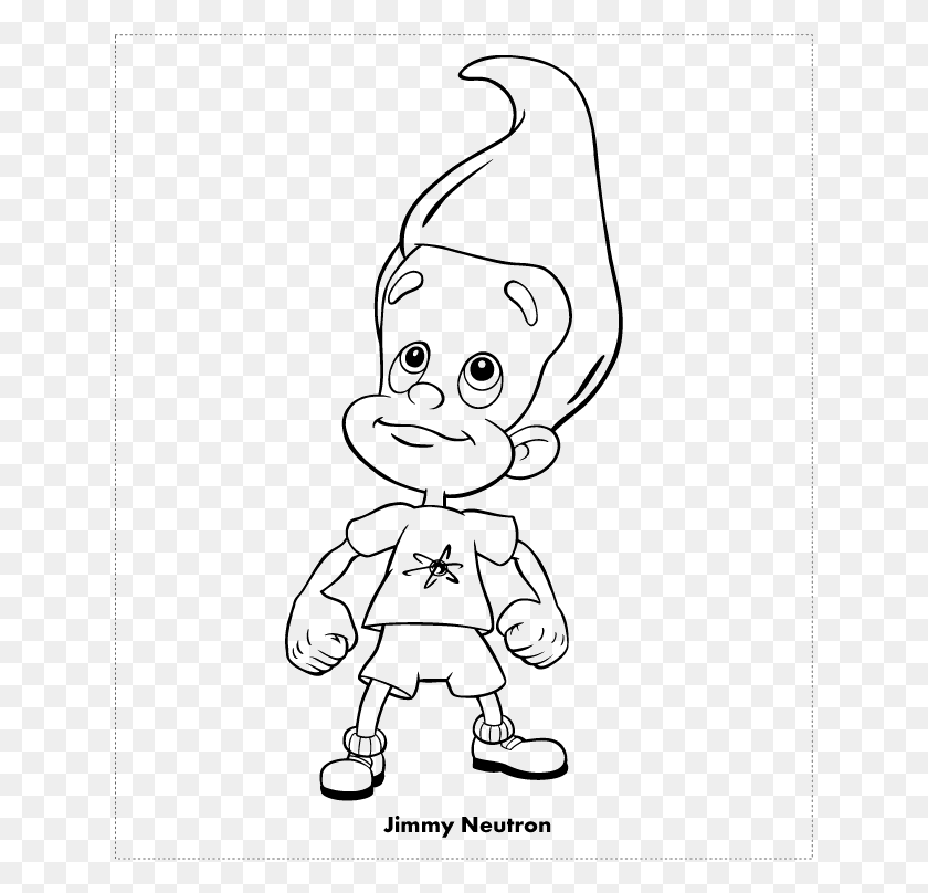 633x748 Drawing Jimmy Neutron Jimmy Neutron Black And White, Leisure Activities, Knight, Sport HD PNG Download