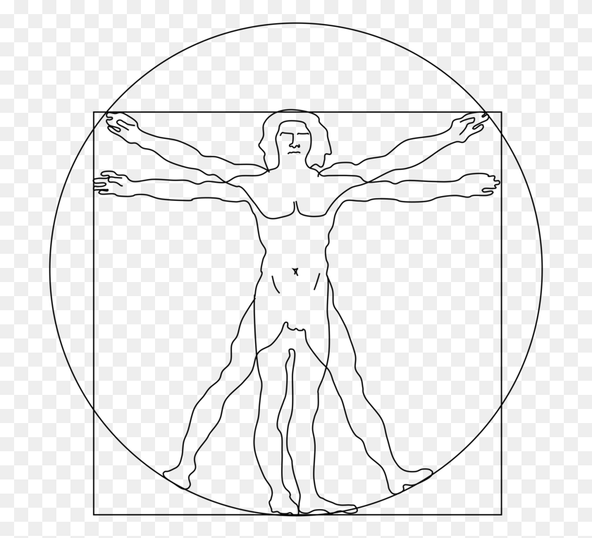 703x703 Drawing Leg Leonardo Vitruvian Man Transparent Background, Gray, World Of Warcraft HD PNG Download