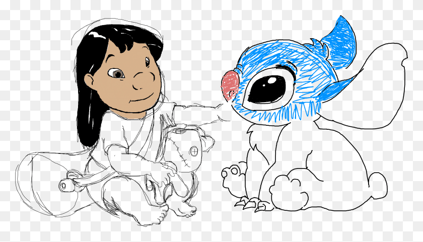 2951x1594 Drawing Lilo And Stitch Sketches Cartoon, Face, Outdoors, Crowd HD PNG Download
