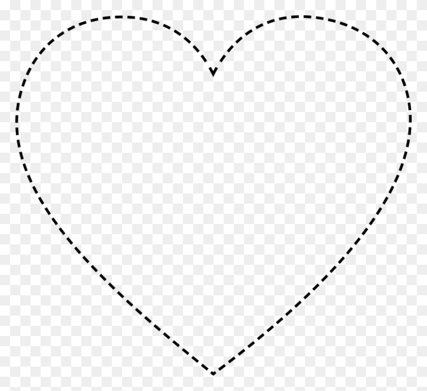 826x750 Drawing Line Art Computer Icons Hartlijn Heart With Dotted Line, Gray, World Of Warcraft HD PNG Download