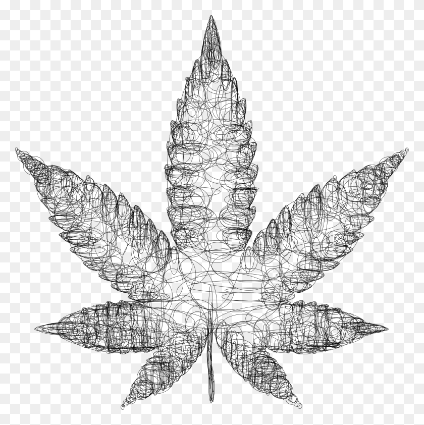 2330x2338 Drawing Line Art M02csf Leaf Hummingbird Marijuana Wireframe, Gray, World Of Warcraft HD PNG Download