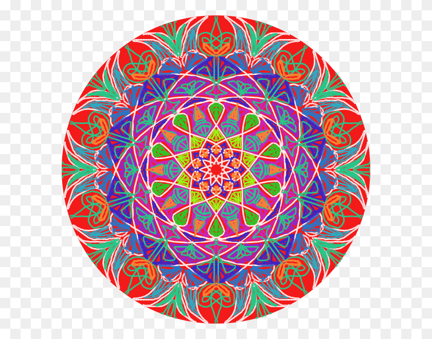 600x600 Dibujo De Mandala Caleidoscopio Círculo, Ornamento, Patrón, Fractal Hd Png