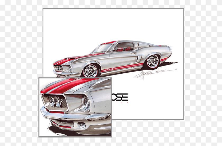 555x493 Рисунок Mustang Cool Dessin Chip Foose Ford Mustang, Автомобиль, Транспортное Средство, Транспорт Hd Png Скачать