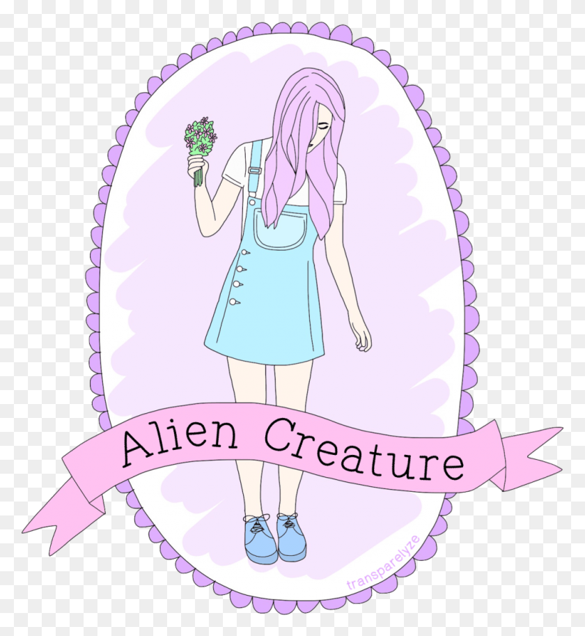 1000x1094 Drawing Of Aliencreaturex By Me Illustration, Label, Text, Purple HD PNG Download