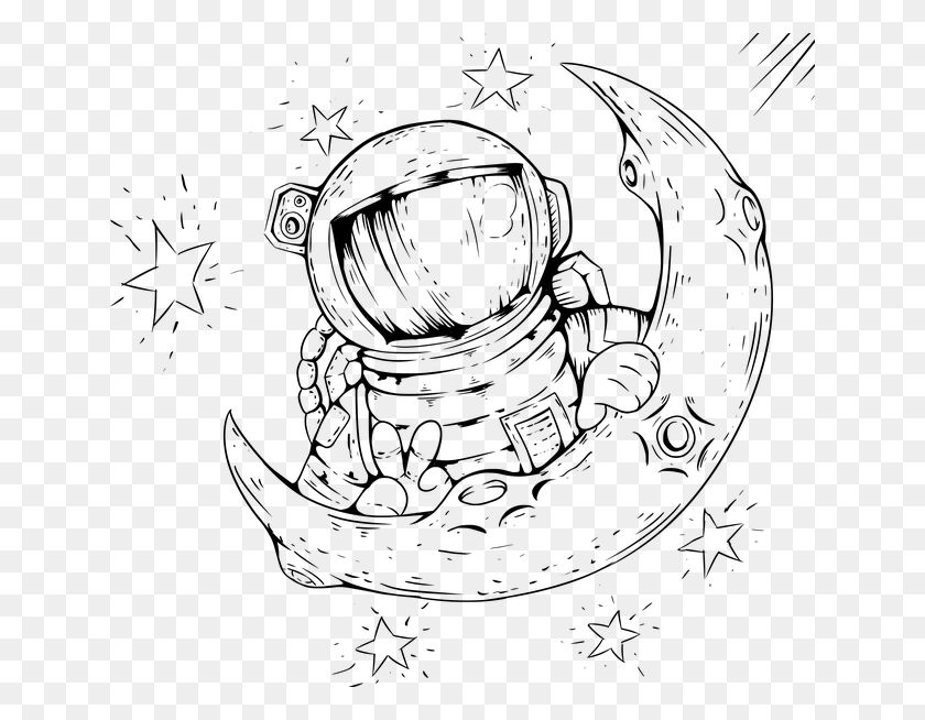 640x594 Рисунок Космонавта В Космосе, Серый, Мир Варкрафта Png Скачать