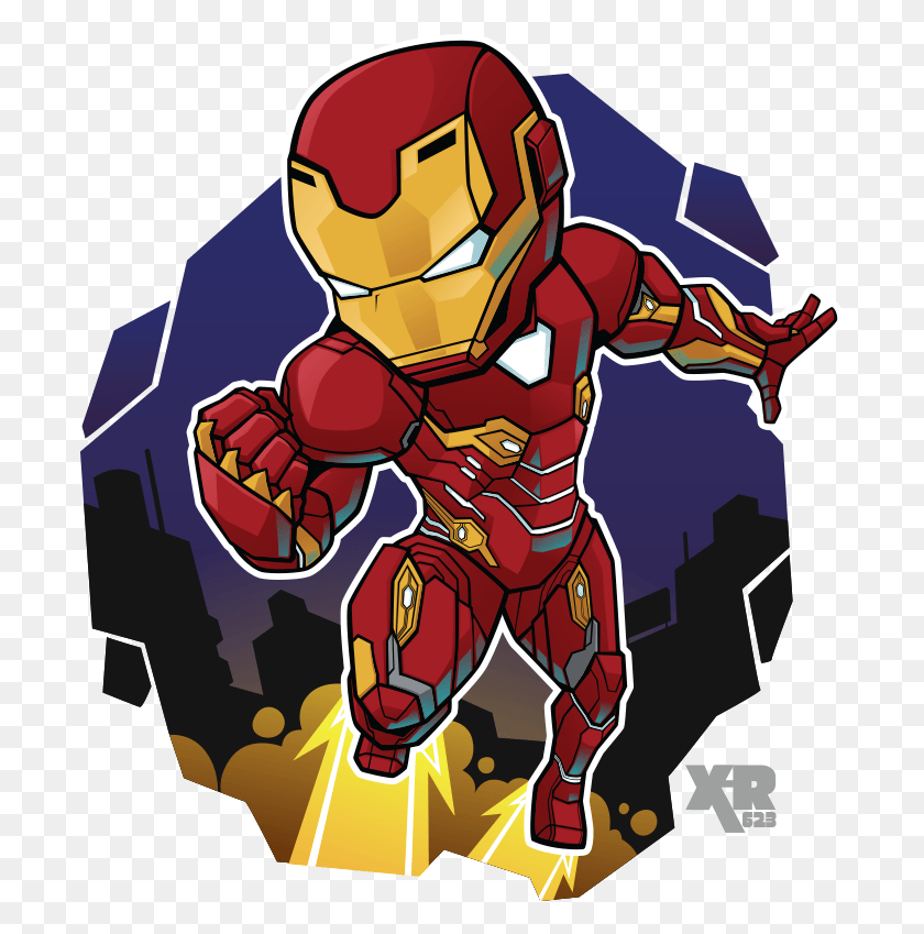 695x789 Drawing Photoshop Iron Man Transparent Clipart Cartoon Avengers Chibi Iron Man, Person, Human, Hand HD PNG Download