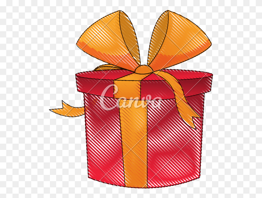529x574 Drawing Present Gift Box Box, Lamp, Gift HD PNG Download