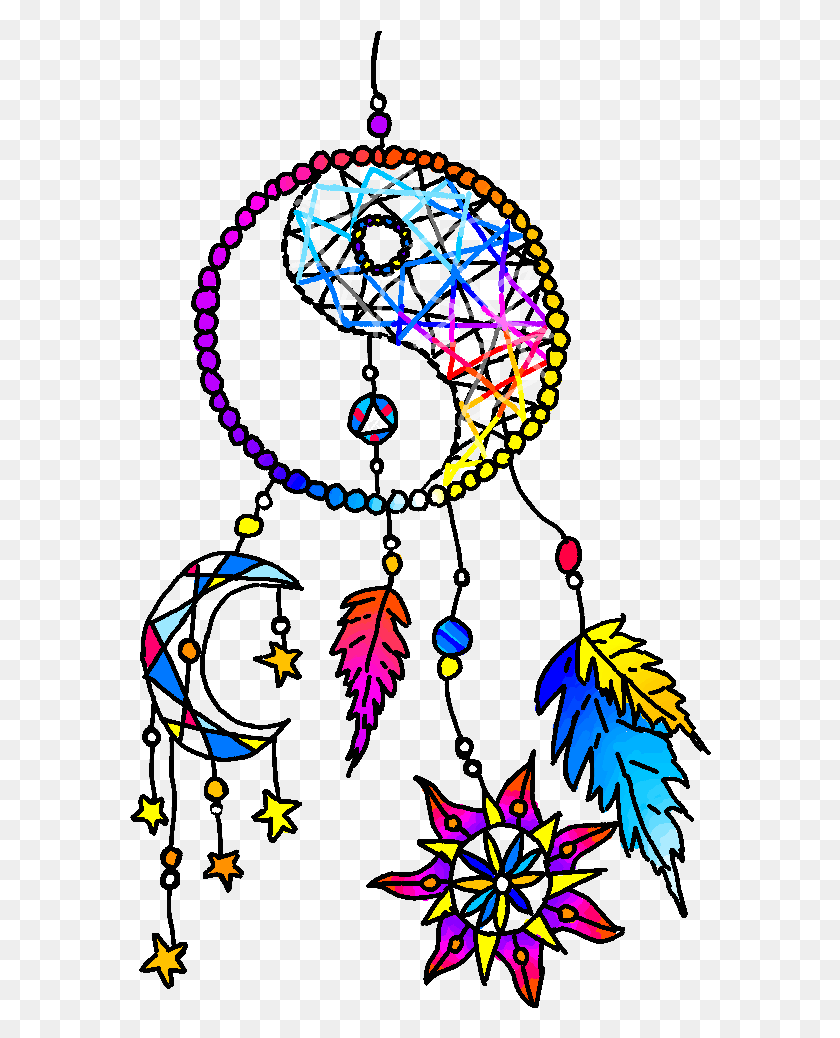 582x978 Drawing Rainbow Dreamcatcher, Pattern, Graphics HD PNG Download