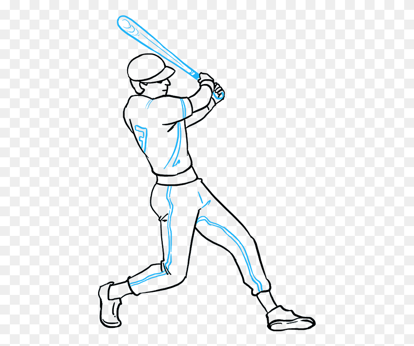 443x644 Drawing Sports Baseball College Softball, Person, Human, Sport HD PNG Download