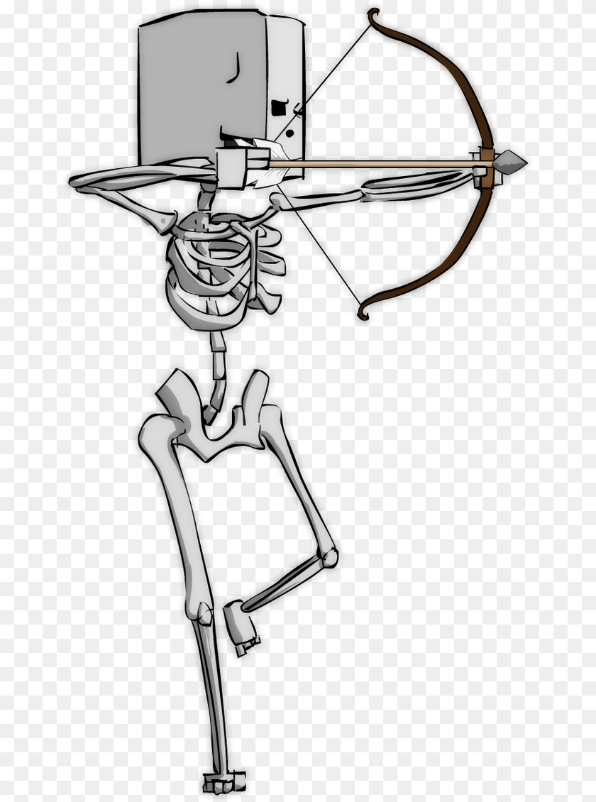 665x1130 Drawing Sports Skeleton, Weapon, Person PNG
