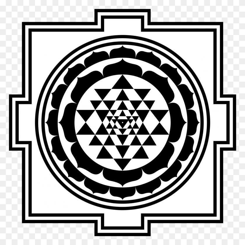 1893x1893 Drawing Trippy Sacred Geometry Sri Yantra Black And White, Rug, Stencil, Graphics HD PNG Download