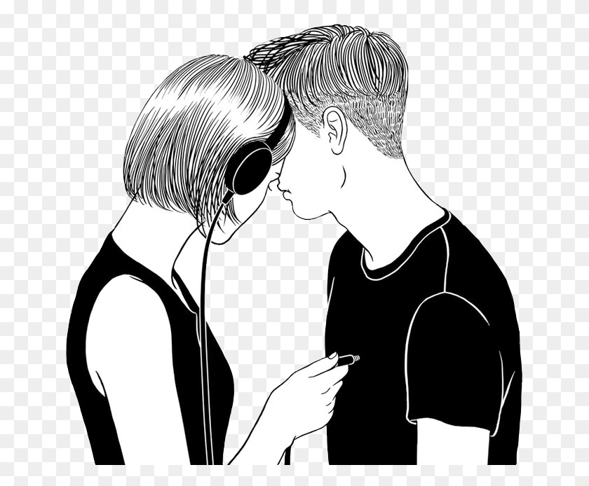 663x634 Drawing Tumblr Couple Couple Tumblr, Person, Human, Interior Design HD PNG Download