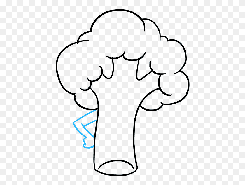 460x574 Drawing Vegetable Green Easy To Draw Broccoli, Symbol, Stencil HD PNG Download
