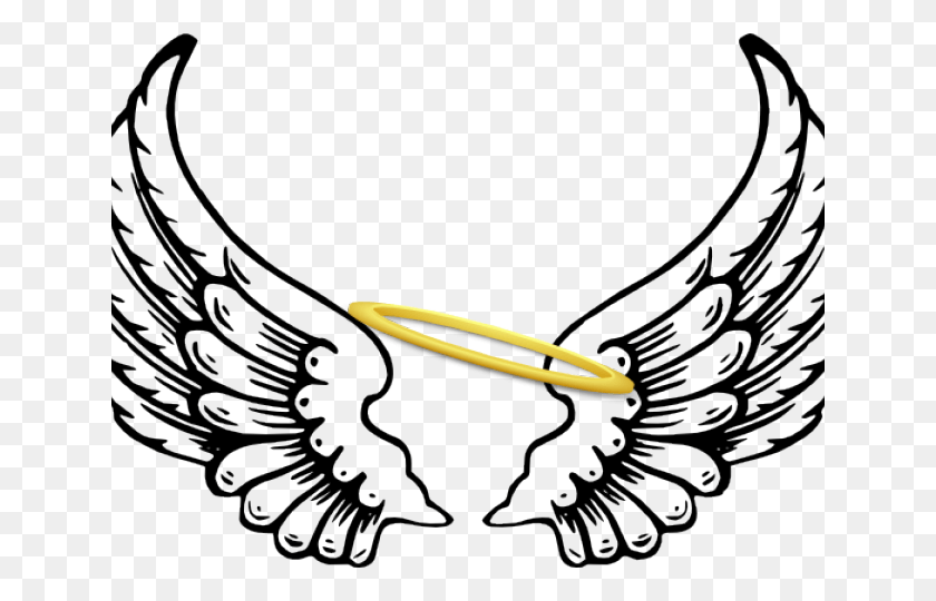 640x480 Drawn Angel Halo Angel Wings Outline, Frisbee, Toy, Spider Web HD PNG Download