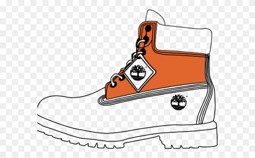 595x461 Drawn Boots Timberland Timberland Boots Clipart, Clothing, Apparel, Footwear HD PNG Download