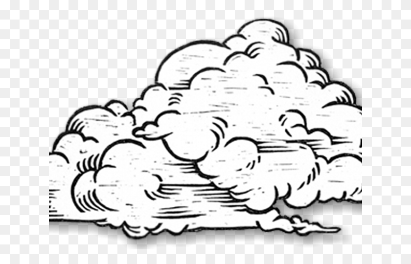 640x480 Drawn Cloud Book Cloud Line Drawing, Doodle HD PNG Download